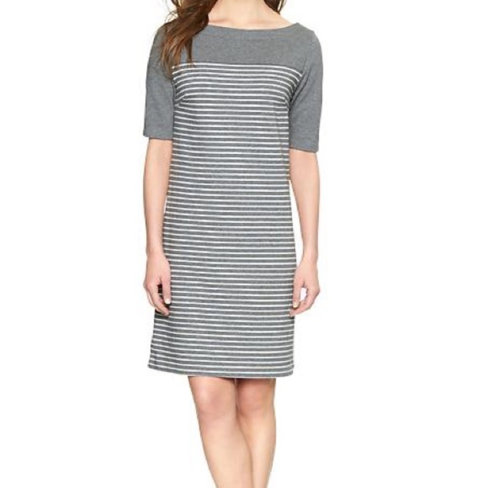GAP Heather Gray Striped Dress